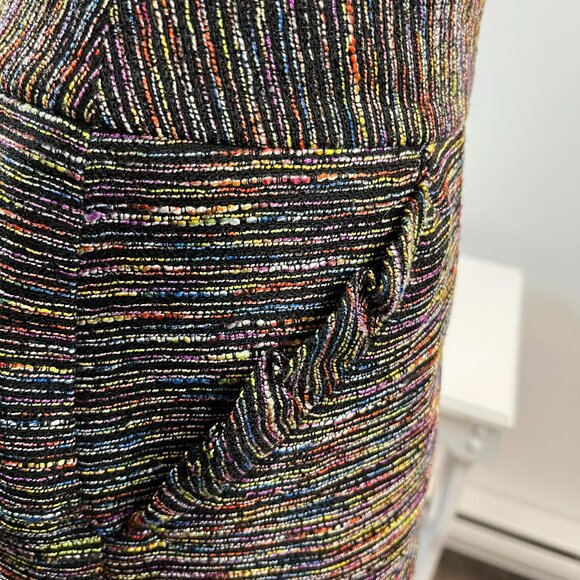 Ann Taylor Loft Women's Black Multi Stripe Tweed Skirt - Size 14 - Picture 3 of 5